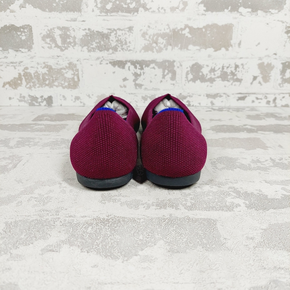 New Rothy's The Flat Burgundy Knit Pointy Toe Slip On Loafers F874 - Picture 2 of 8
